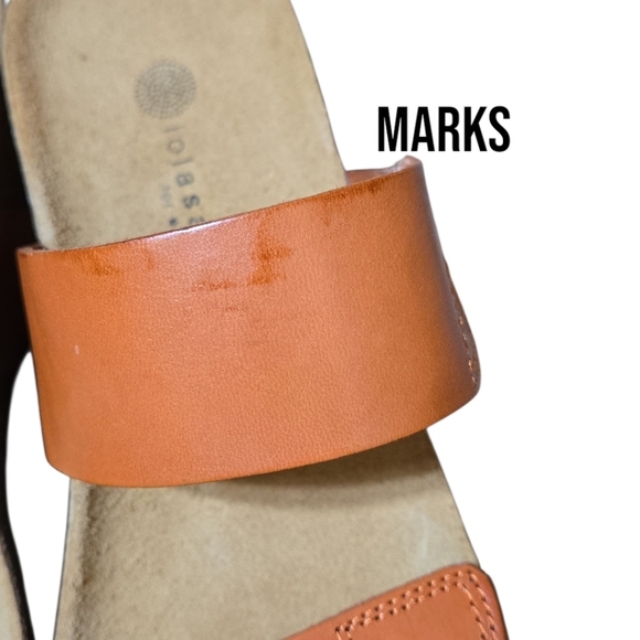 Lola Sabbia for Eric Michael Wedge Sandals Orange 38/8.5 - Picture 6 of 7